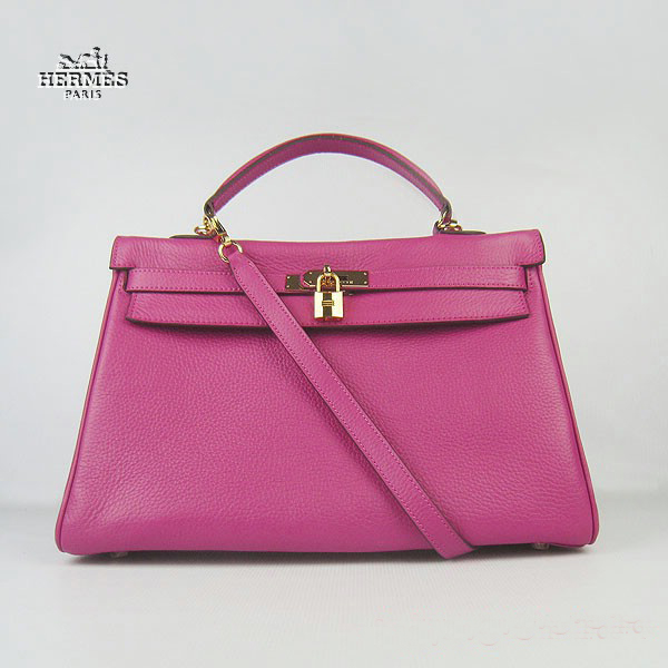 Hermes Kelly 35cm Togo Leather Bag Peachblow 6308 Gold Hardware