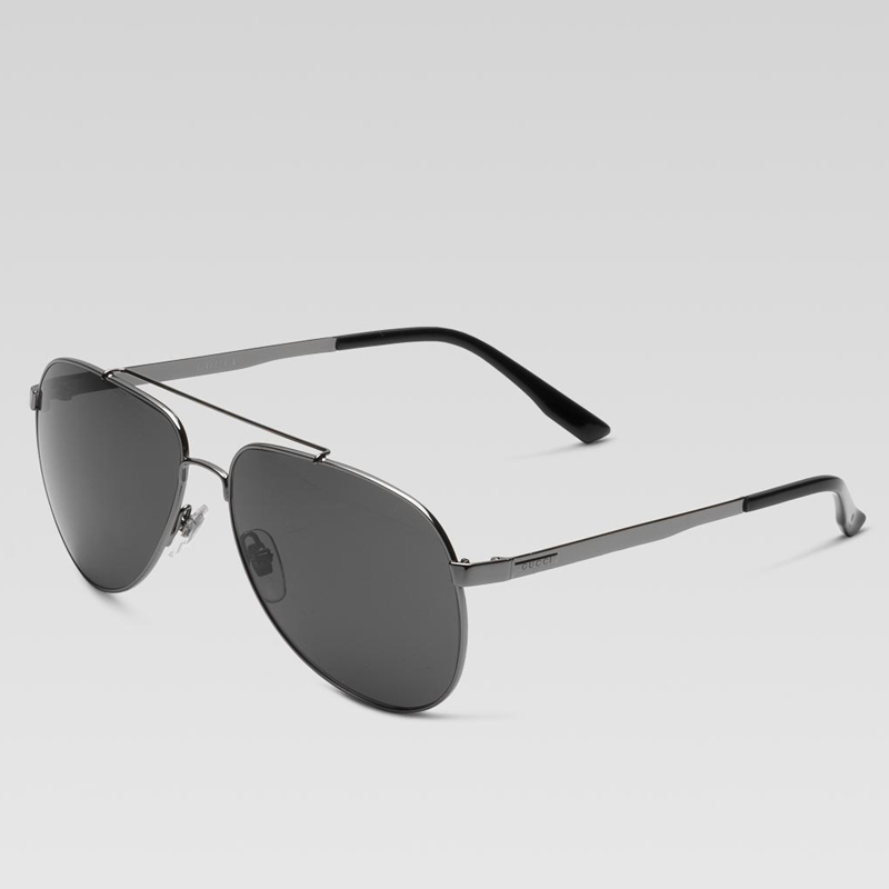 small aviator sunglasses with gucci logo on temple