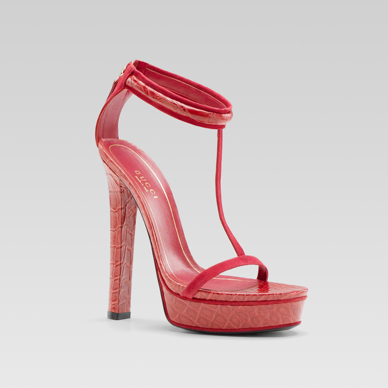 'leight' high heel platform t-strap sandal