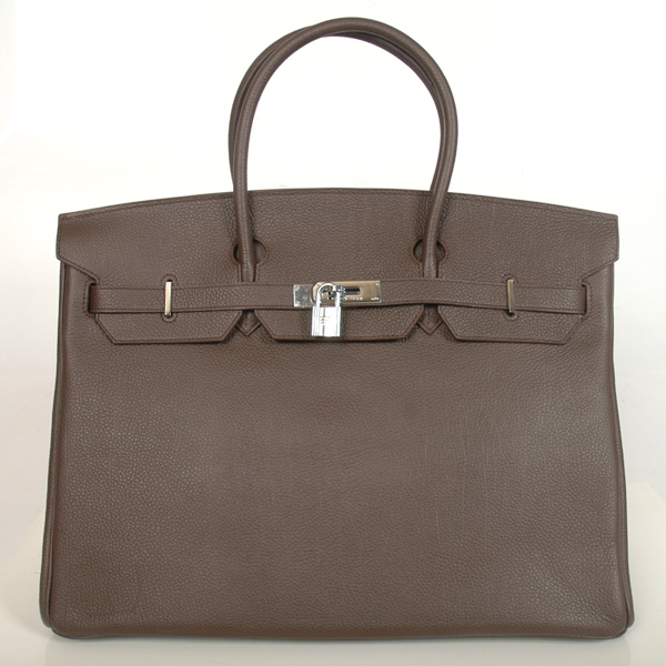 Hermes Birkin togo leather 40CM togo in Dark Brown with Silver hardware