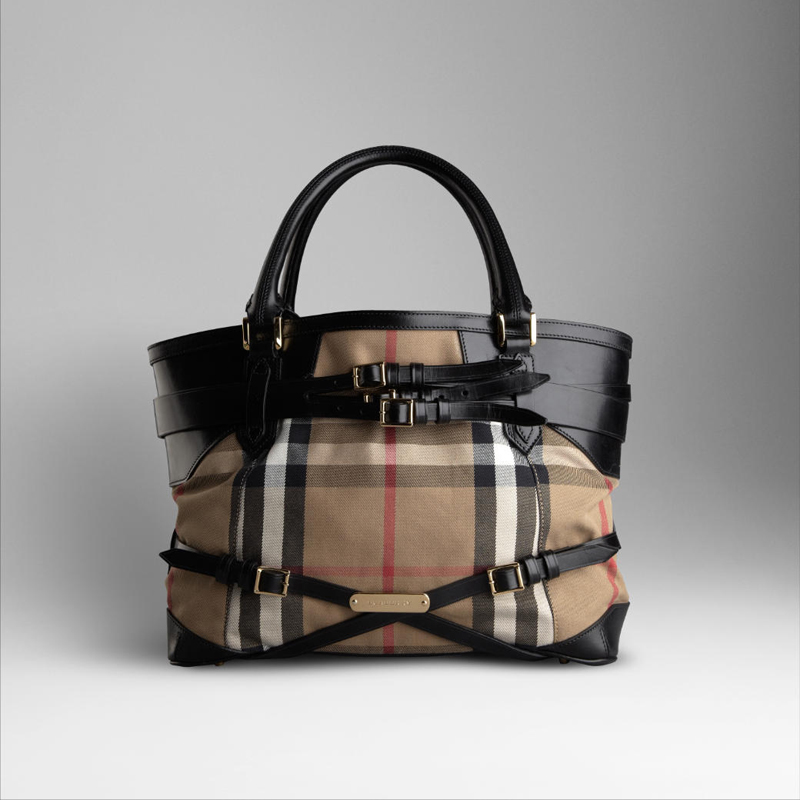 MEDIUM BRIDLE HOUSE CHECK TOTE