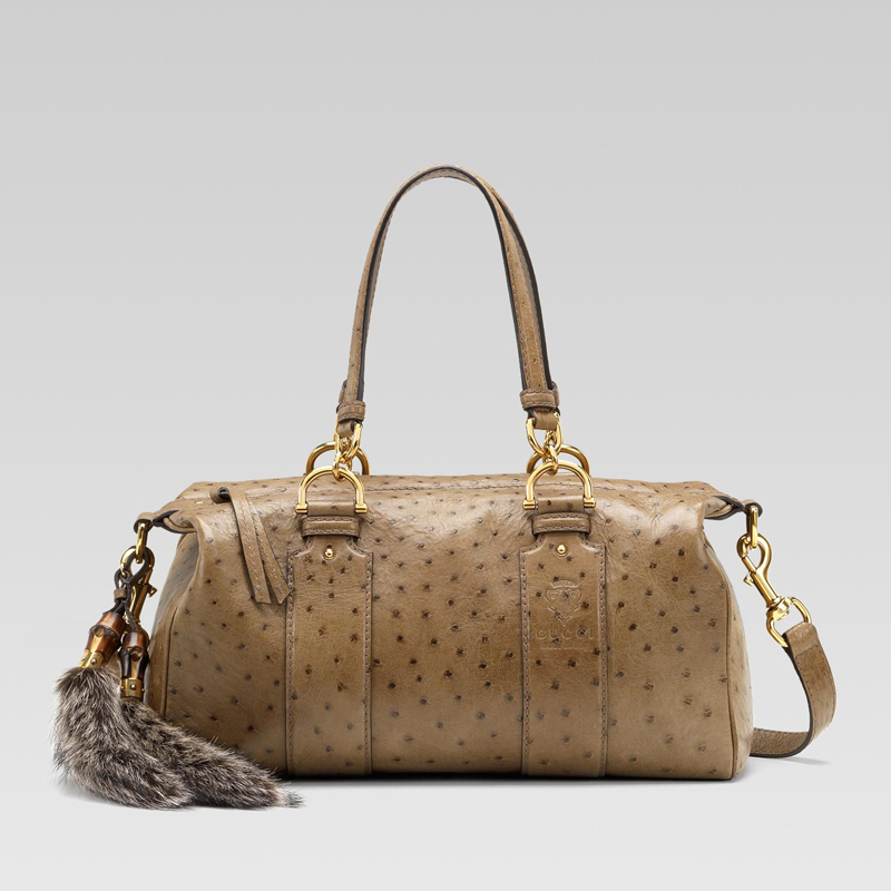 'smilla' medium boston bag with removable fur tail