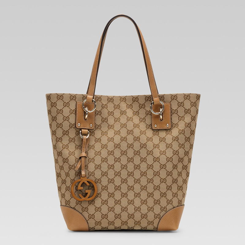 'gucci charm' medium tote with leather interlockin