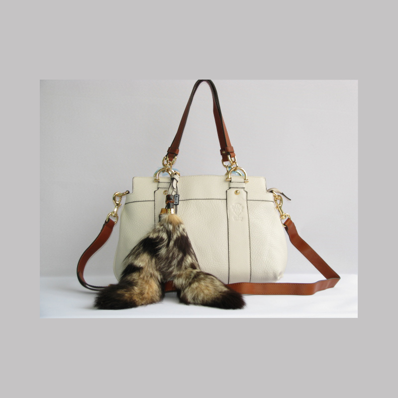 'smilla' medium top handle bag with removable fur