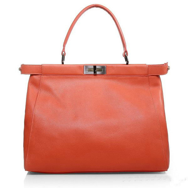 Fendi Peekaboo Bag Orange Calfskin Leather F2292