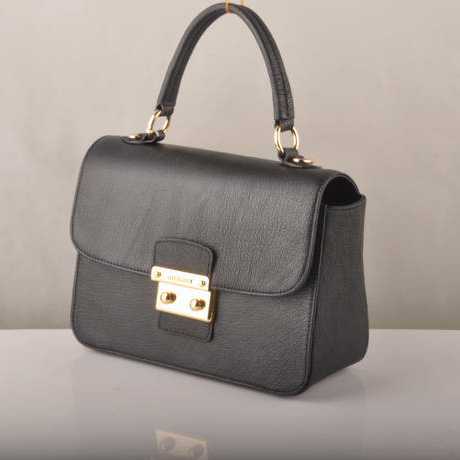 Miu Miu Tote Flap Bags Calf Leather 7428 Black