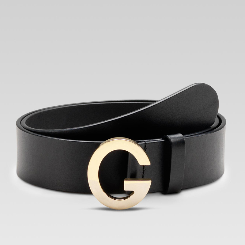 belt with round G buckle