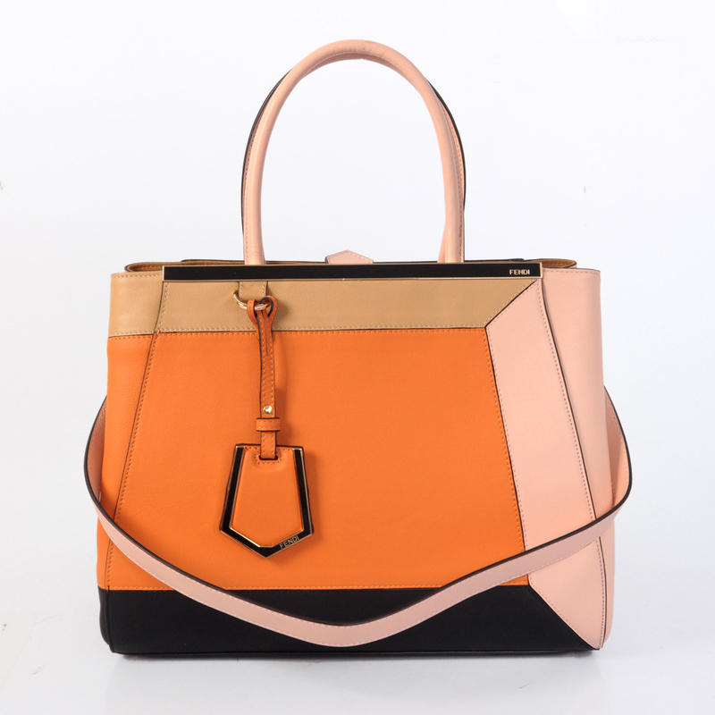 Fendi '2Jours Block' leather mixed colors handbags