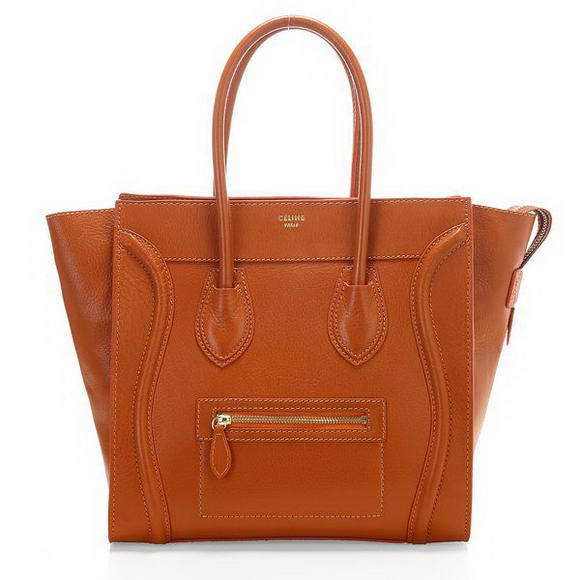 Celine Luggage Medium 1163984LBN in Original Leather Orange