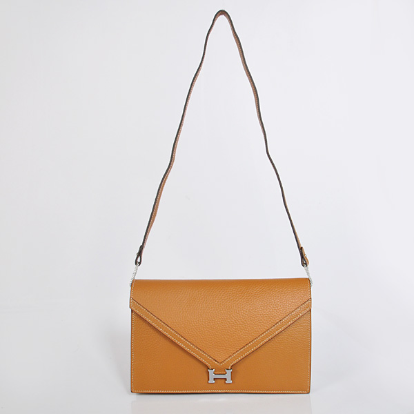 Hermes Liddy Bag clemence leather in Camel with Silver hardware