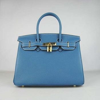 Birkin 30CM Middle Blue (gold)