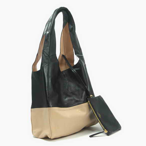 Celine New Lambskin Handbags 8823 Apricot Black