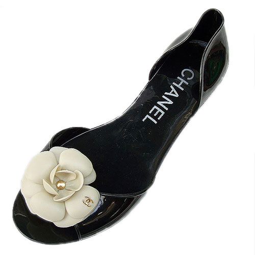 Chanel Camellia Casual flats black