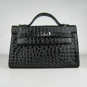 Hermes Kelly 22CM Black Stone Stripe