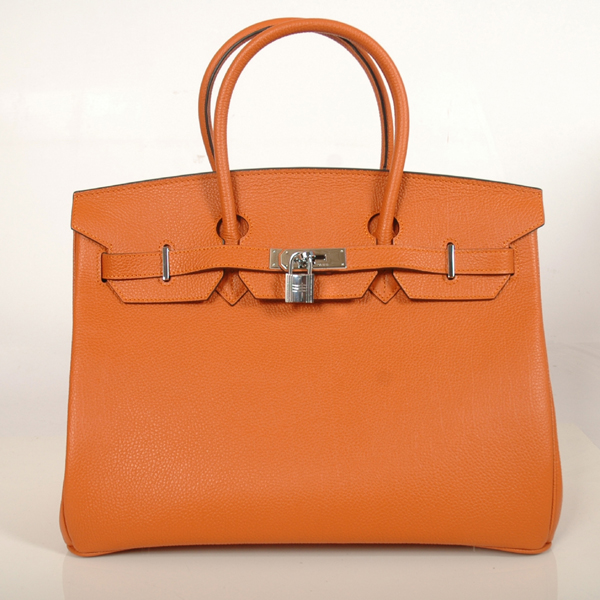 Hermes Birkin togo leather 35CM Orange togo(Silver)