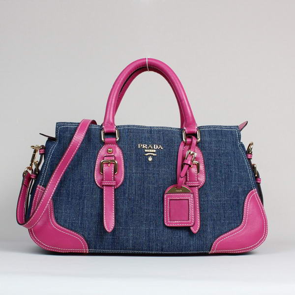 Fashion Prada Denim with Saffiano Tote Bags BN1786 Peach