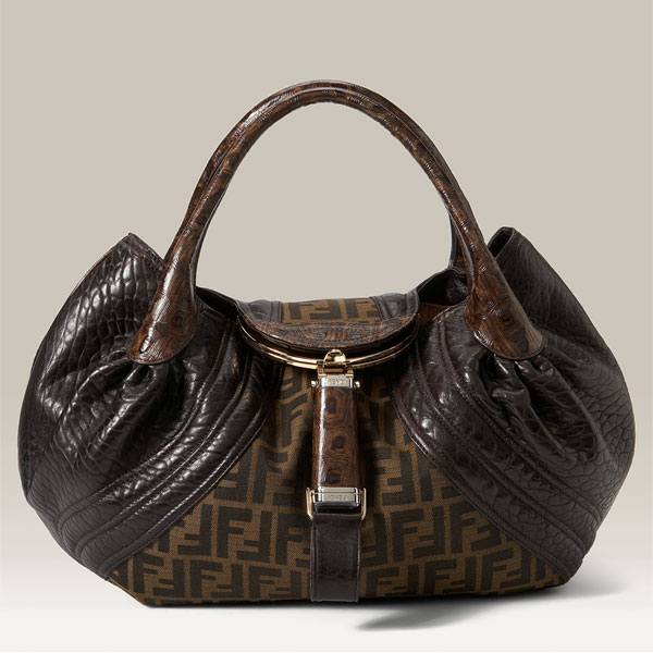 Fendi 'Spy - Zucca' Embossed Leather & Fabric Bag