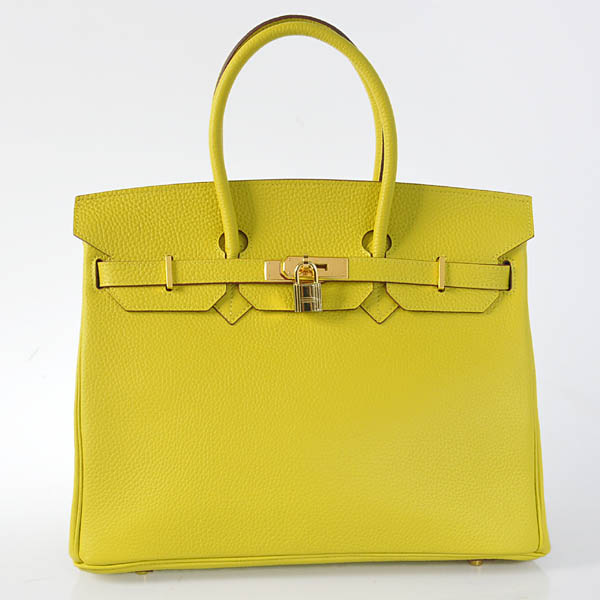 Hermes Birkin 35CM clemence leather in Lemon Yellow with Gold hardware