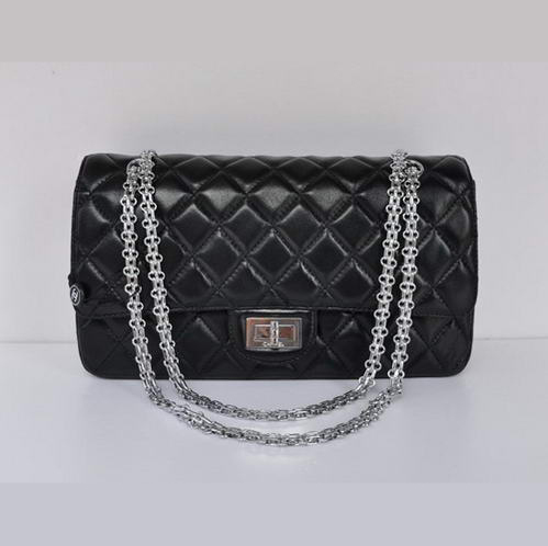 Chanel Classic Quilted Flap Bag 1113 Black Silver