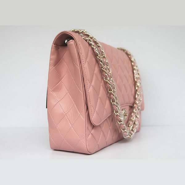 Chanel Flap Bag Quilted Pink Lambskin with Gold Chain 1116