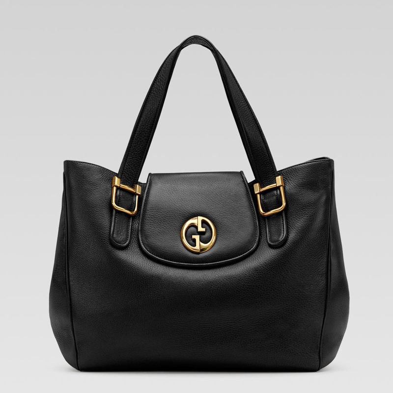 'gucci 1973' medium tote with oval GG and buckle o