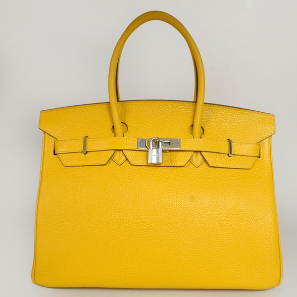 Hermes Birkin togo leather 35CM Cadmium Yellow togo(Silver)