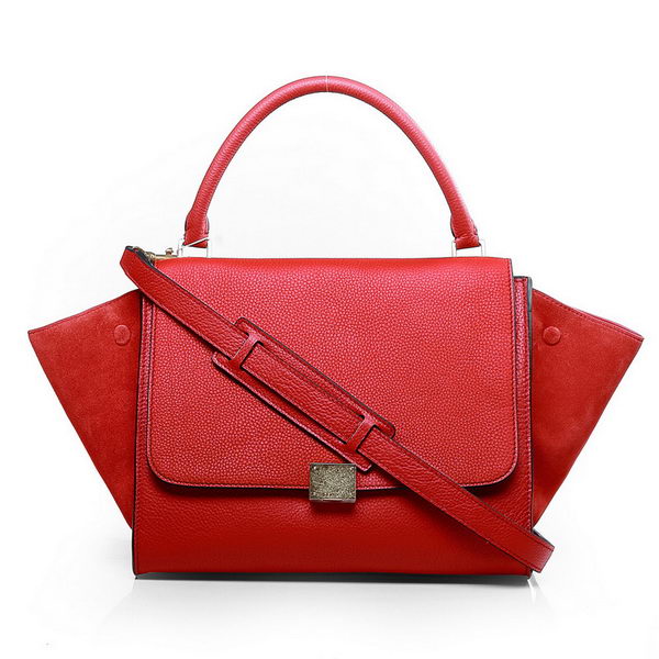 Celine Trapeze Bags Original Leather Maple Red