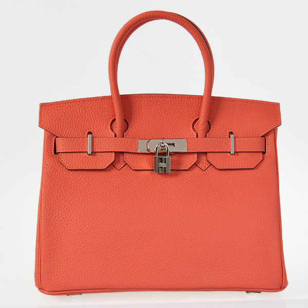 Hermes Birkin 30CM clemence leather in Watermelon Red with Silver hardware