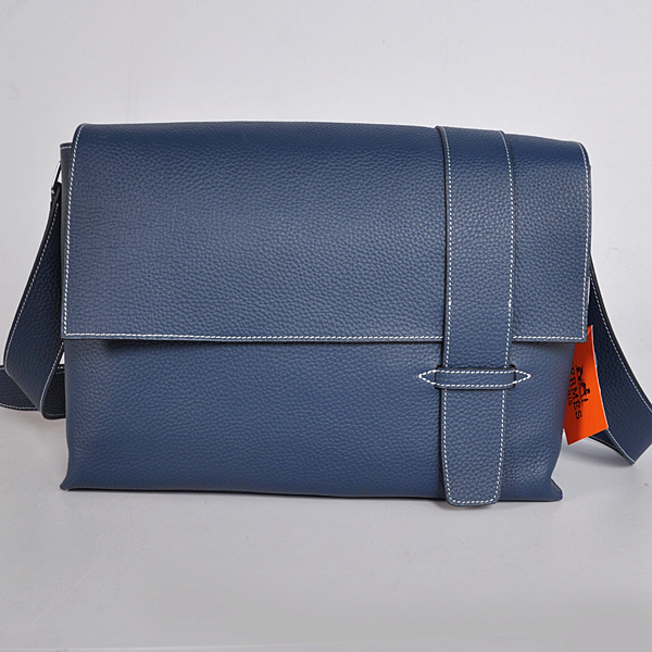 Hermes Alfred men Bag clemence leather in Dark Blue