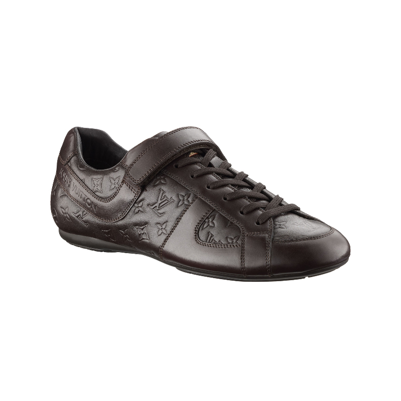 GLOBE-TROTTER SNEAKER IN EMBOSSED LEATHER