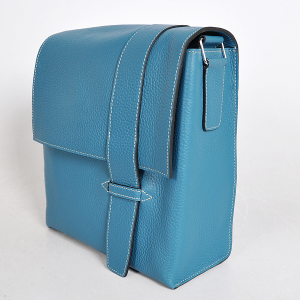 Hermes Alfred Bag clemence leather in Medium Blue