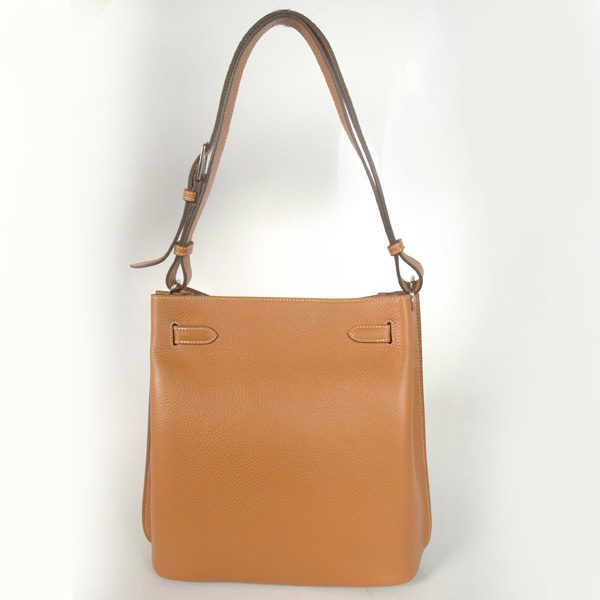 Hermes Sokelly Medium clemence leather in Camel with Silver hardware