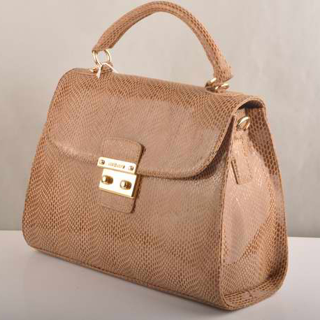 Miu Miu Tote Handbags Snake Veins 7430 Coffee