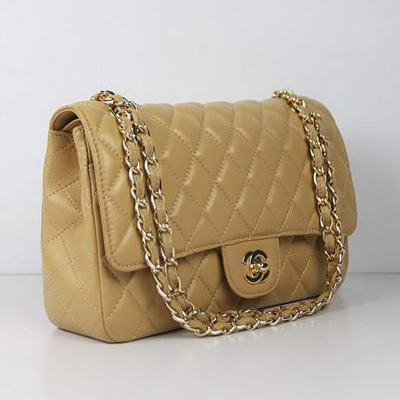 Chanel Lambskin Flap Bag A1112 Apricot Gold