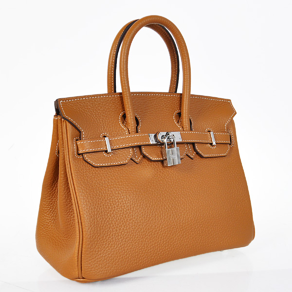 Hermes Birkin 25CM clemence leather in Camel with Silver hardware