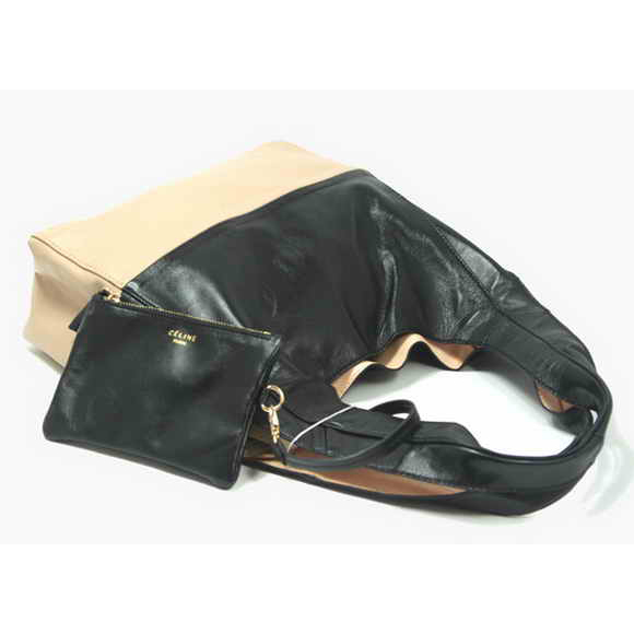 Celine New Lambskin Handbags 8823 Apricot Black