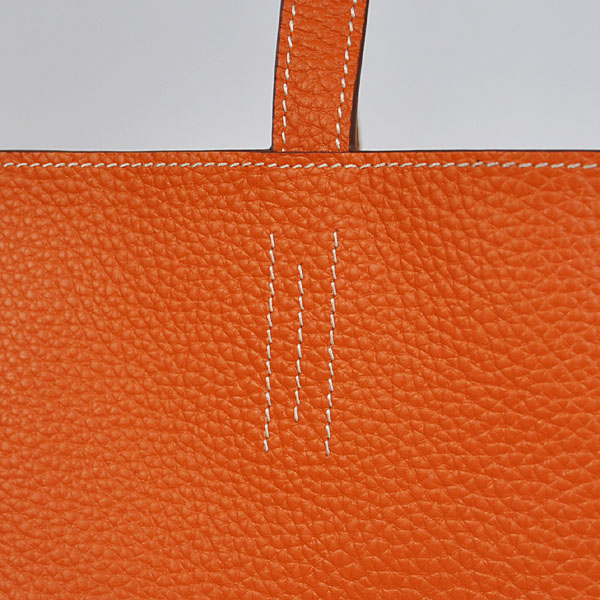 Hermes shopping bag clemence leather in Orange/Camel