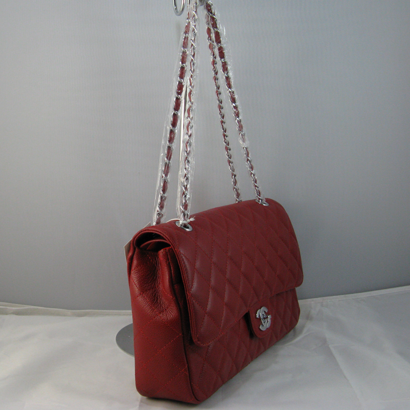 Chanel Red color with Silver chain