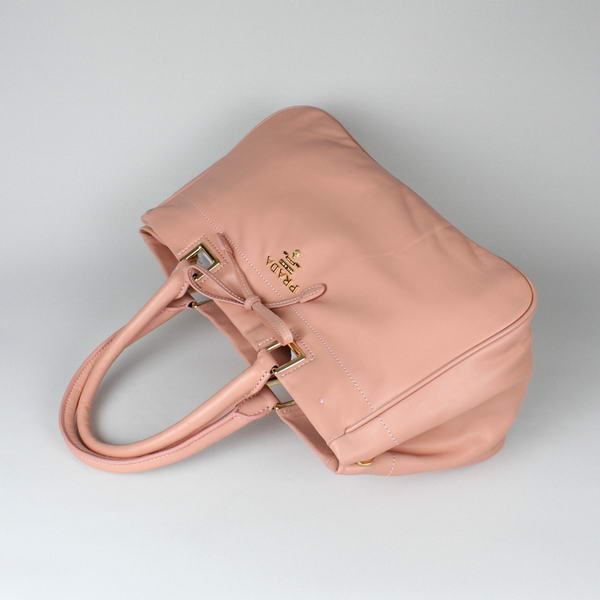 Top Quality Prada Glace Calf Leather Tote Bag BN2243 Pink