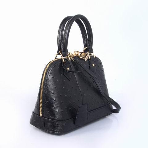 2013 Louis Vuitton Ostrich Leather Alma BB M91606 black