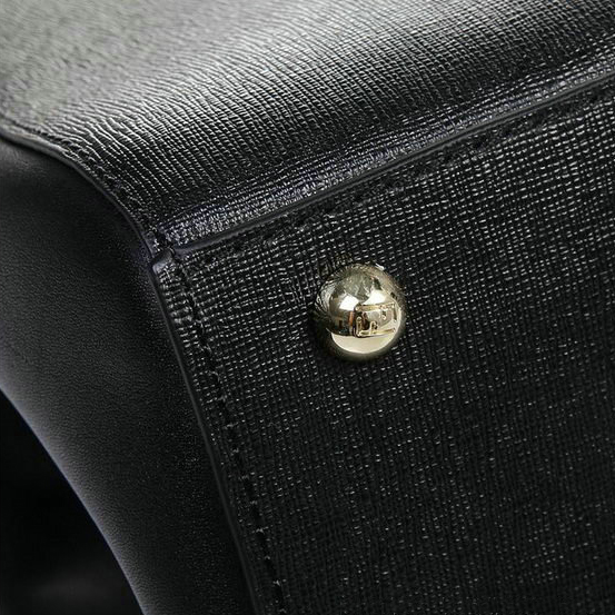 Fendi 2Jours Original Leather Tote Bag F2552M Black