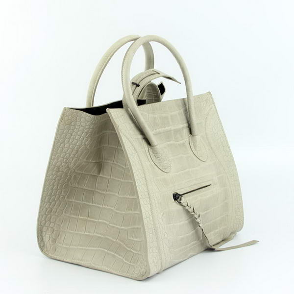 Celine Luggage Phantom Square Bags Crocodile Leather 80078 Grey