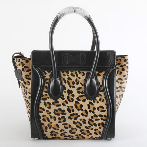 Celine Luggage Bags Medium in Leopard Apricot