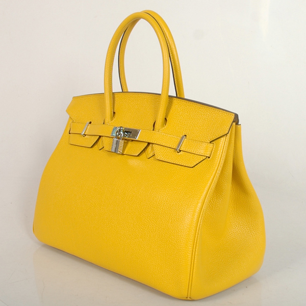 Hermes Birkin togo leather 35CM Cadmium Yellow togo(Silver)