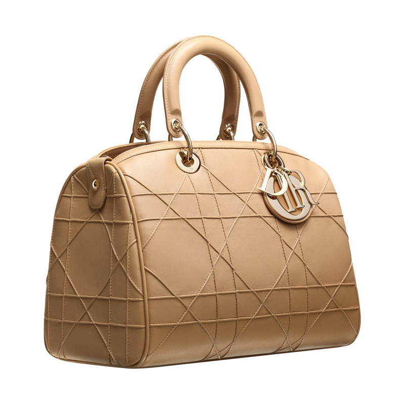 Dior beige leather 'Dior Granville' polochon bag