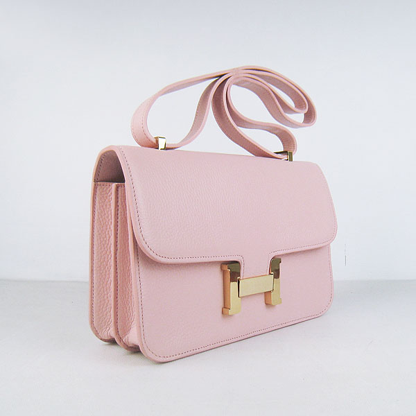 Hermes Constance Togo Leather Single Bag Pink Gold Hardware H020