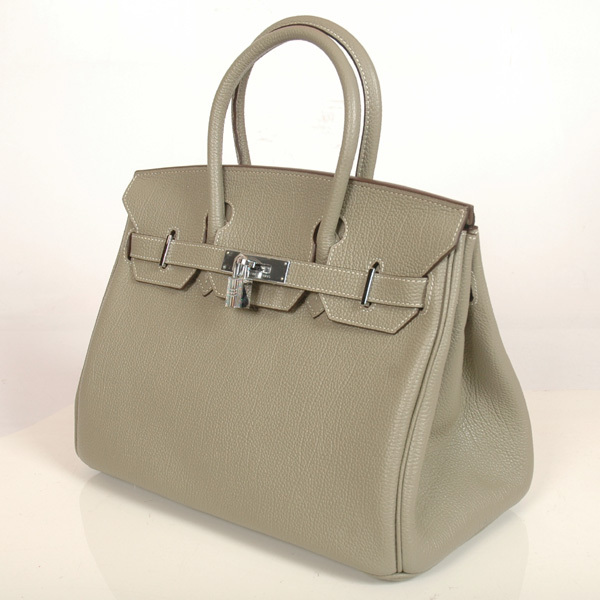 Hermes Birkin togo leather 30CM togo in Khaki with Silver hardware