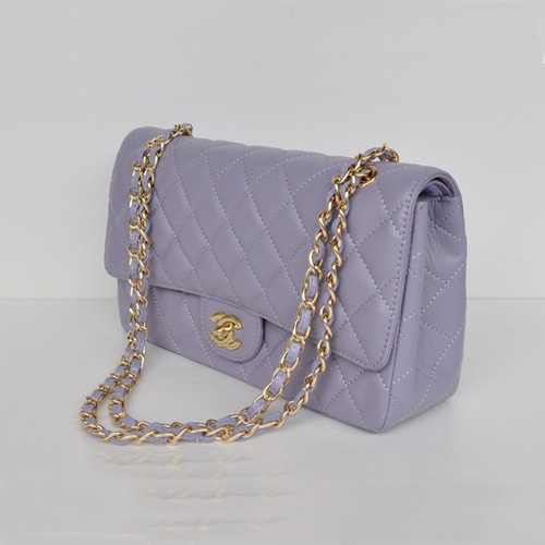 Chanel Flap Bag Gold Chain Rice 1113 light purple