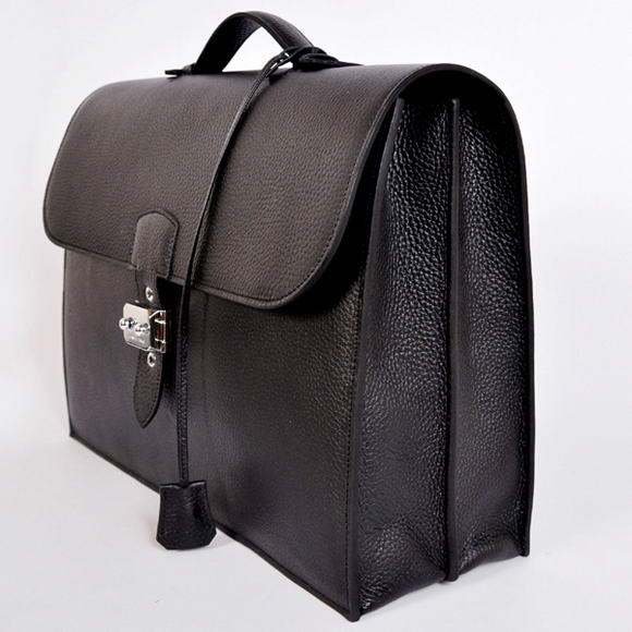 Hermes Sac Depeche 38cm Briefcase Clemence Black