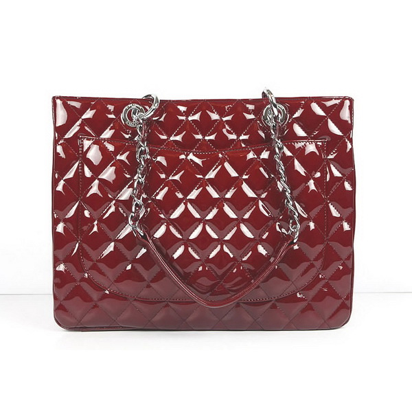 Chanel Handbags Maroon Patent Leather with Silver Hardware 50995